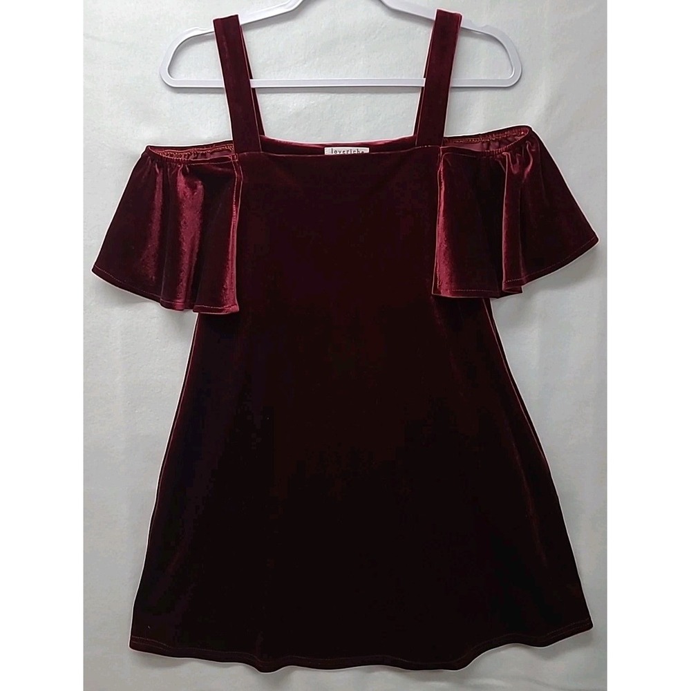 Loveriche Velvet Dress Wide Strap Fairy Goth Vamp Off the Shoulder